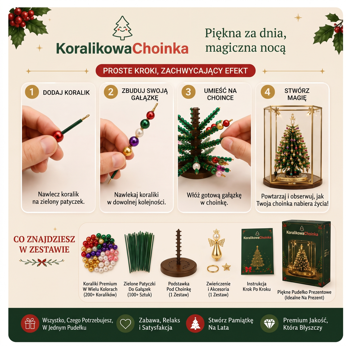 Zestaw DIY Koralikowa Choinka